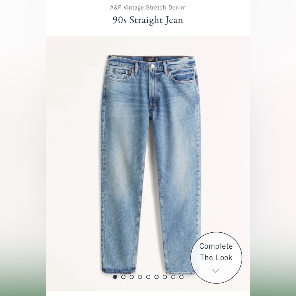 ABERCROMBIE AND FITCH • 90s straight jean size 32w 30L